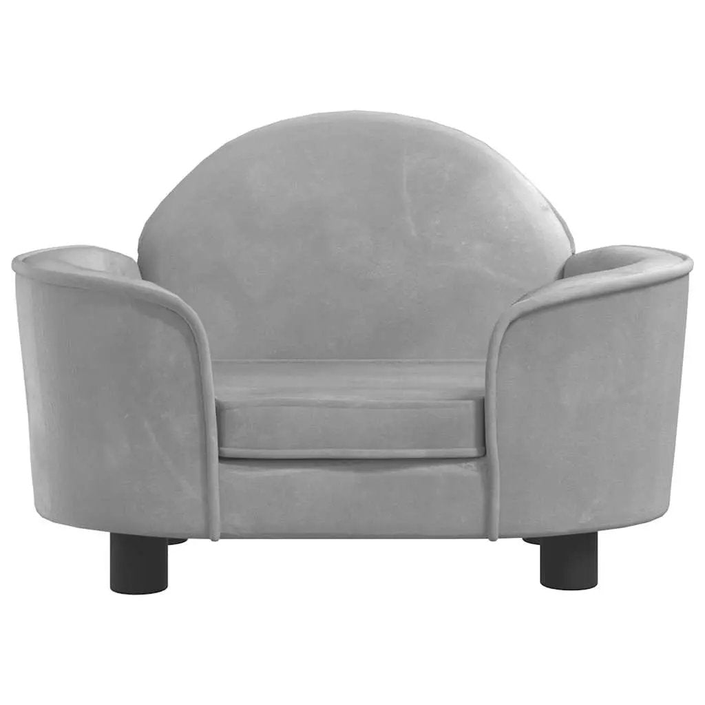 Hundebett Hellgrau Samt 66x40x45 cm, weicher Bezug, vidaXL
