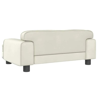Hundebett Creme 70x45x30 cm Samt, gepolstertes Sofa-Design mit Armlehnen vidaXL