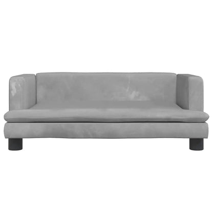 Hundebett Hellgrau Samt 80x45x30 cm mit weichem Velours-Bezug