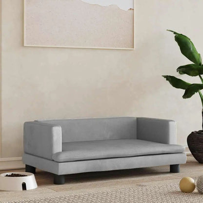 Hundebett Hellgrau Samt 80x45x30 cm vidaXL Hundebetten.