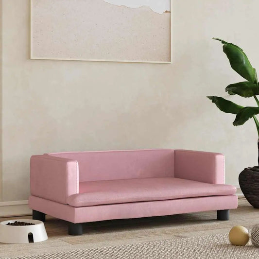 Hundebett Rosa Samt 80x45x30 cm, vidaXL Haustierbett