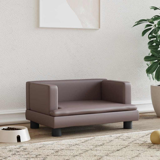 Hundebett Braun 60x40x30 cm Kunstleder von vidaXL - Couch-Design mit Armlehnen