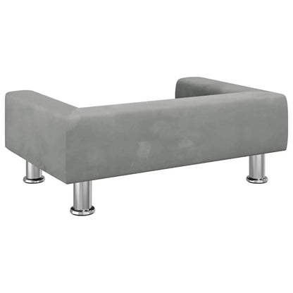 Hundebett vidaXL Hellgrau Samt 70x45x26,5 cm mit Metallbeinen
