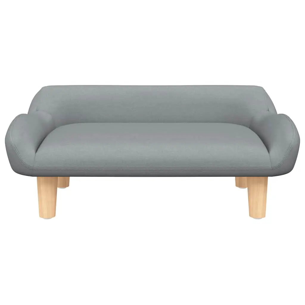 Hundebett Hellgrau Stoff 70x40x24 cm von vidaXL – Sofa-Stil mit Holzbeinen
