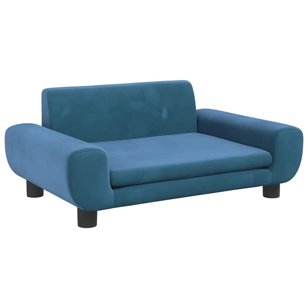Hundebett Blau 70x45x33 cm Samt von vidaXL, Hundebetten