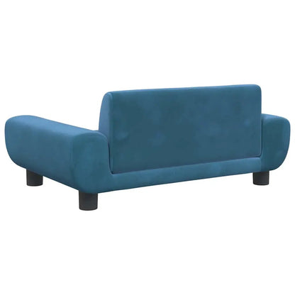 Hundebett Blau Samt 70x45x33 cm, vidaXL – weiches, sofaähnliches Hundebett