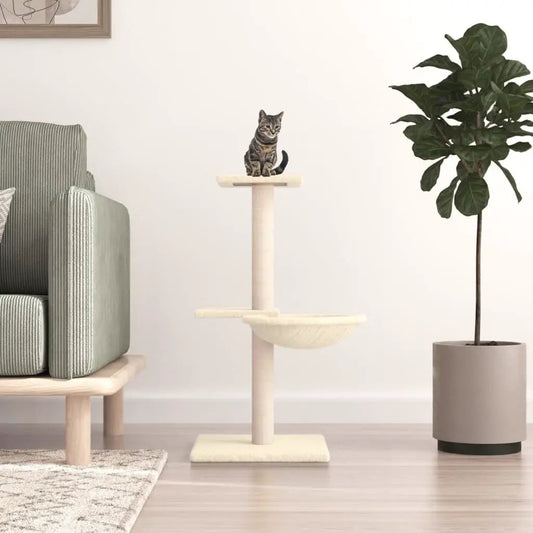 Kratzbaum mit Sisal-Kratzsäulen Creme 72 cm - vidaXL Katzenkratzbaum mit Plattformen