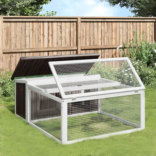 Kaninchenstall vidaXL 117,5x97x47,5 cm mit Drahtgitter, klappbarem Dach