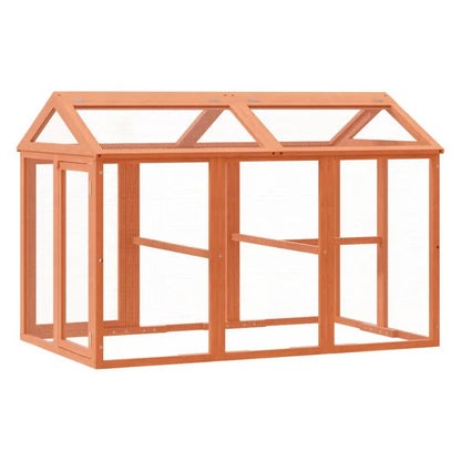 vidaXL Freilaufgehege aus braunem Massivholz Kiefer 141×94×104 cm für Kleintiere
