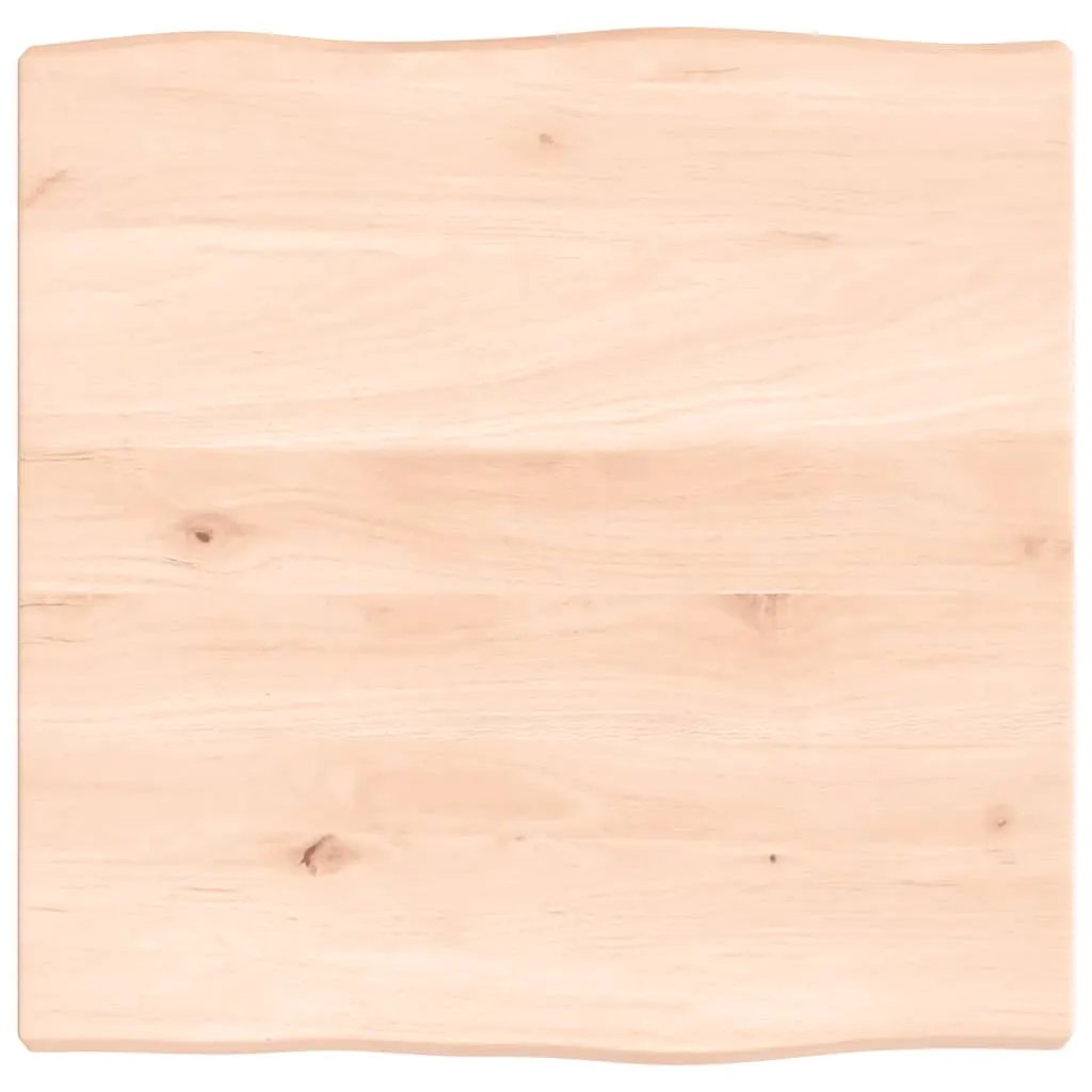 Tischplatte 40x40x2 cm Massivholz Eiche, unbehandelt, Baumkante, helle natürliche Maserung und Holzstruktur vidaXL