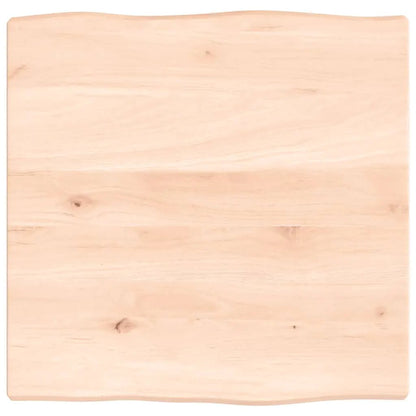 Tischplatte 40x40x2 cm Massivholz Eiche, unbehandelt, Baumkante, helle natürliche Maserung und Holzstruktur vidaXL