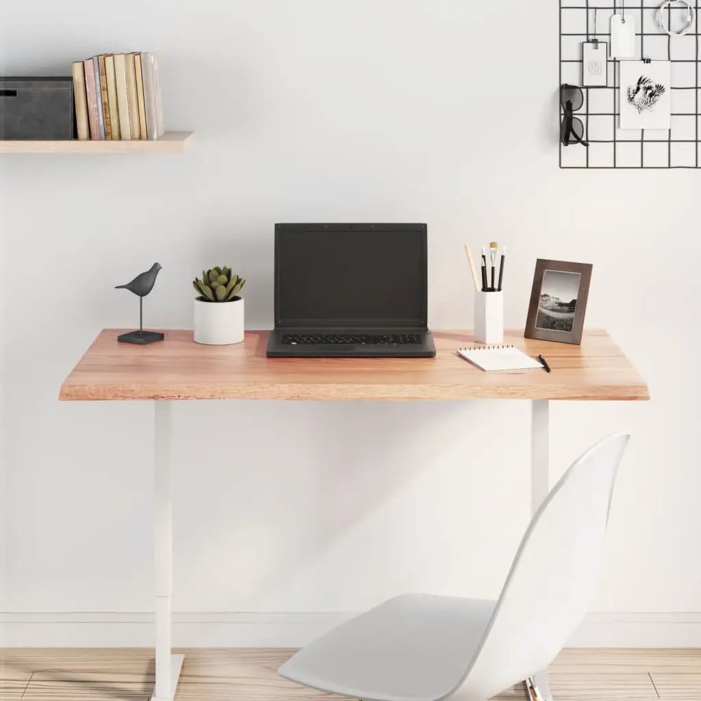 Tischplatte 100x50x2 cm Massivholz Eiche, behandelte Baumkante — vidaXL