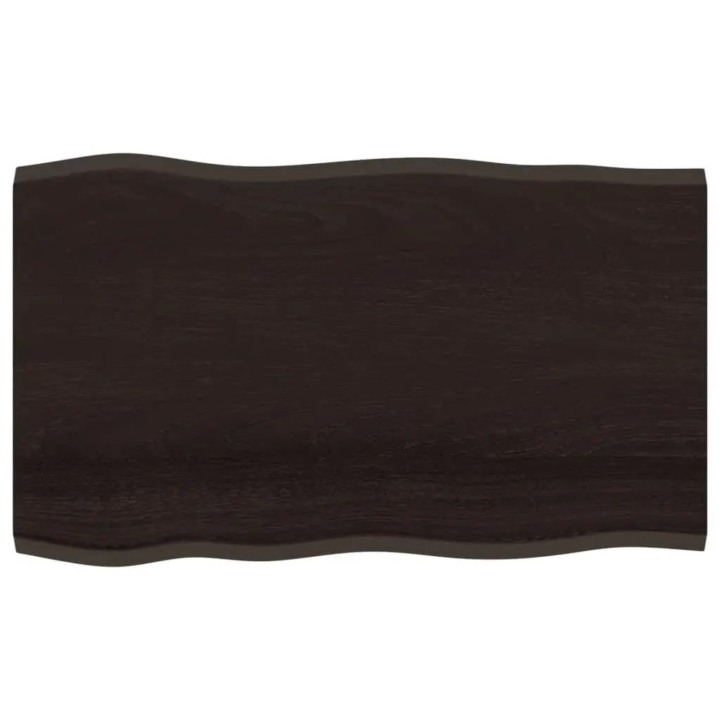 Tischplatte vidaXL 100x60x2 cm Massivholz Eiche, behandelt, Baumkante