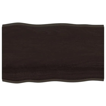 Tischplatte vidaXL 100x60x2 cm Massivholz Eiche, behandelt, Baumkante