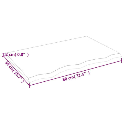 Tischplatte 80x50x2 cm Massivholz Eiche unbehandelt von vidaXL