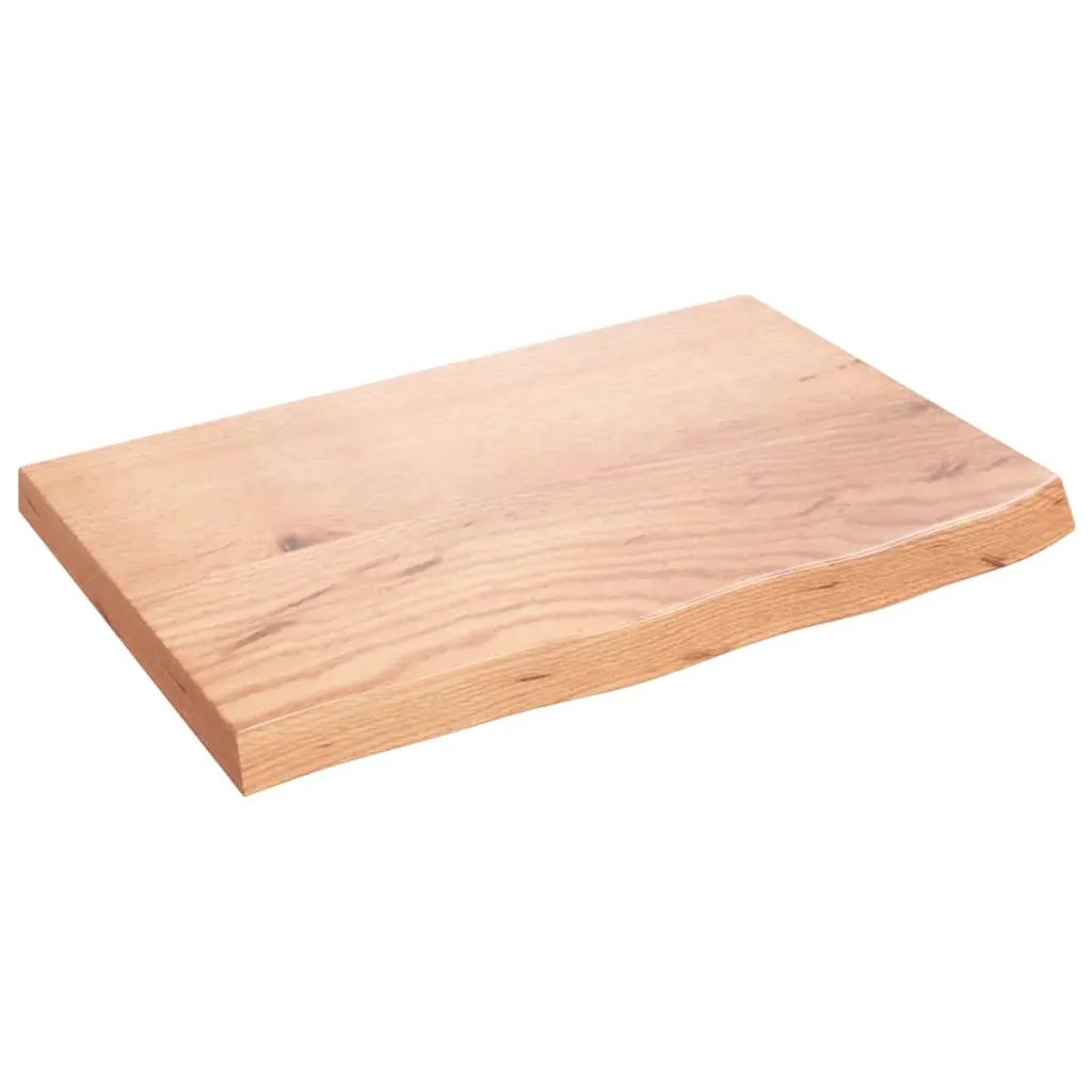 Tischplatte aus Massivholz Eiche, hellbraun, 60x40 cm, 2–4 cm dick, vidaXL