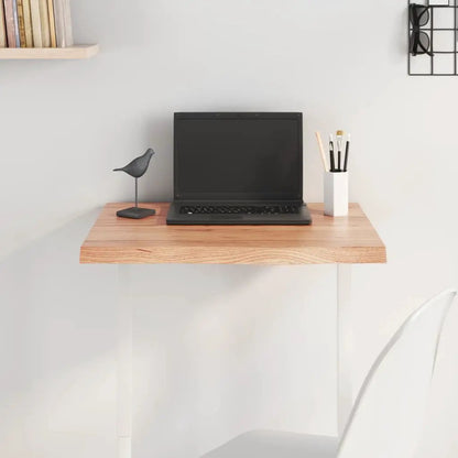 Tischplatte Hellbraun Massivholz Eiche Behandelt, 60x40 cm, 2-4 cm Dicke