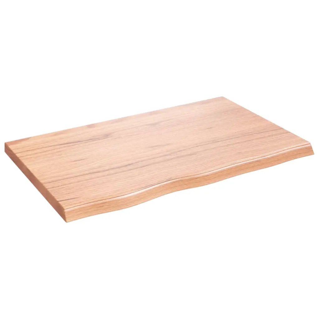 Tischplatte Hellbraun aus Massivholz Eiche, 80x50 cm, 2–4 cm Dicke, Behandelt