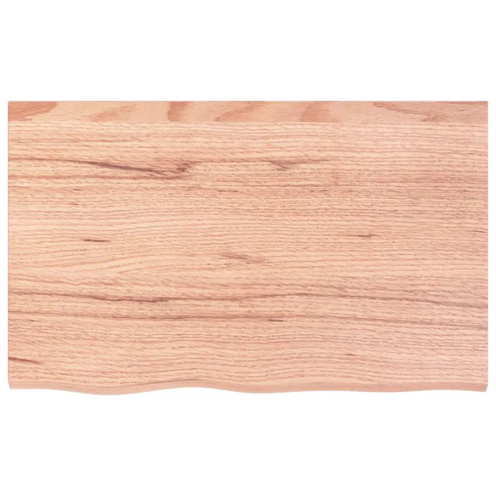 Tischplatte Hellbraun aus Massivholz Eiche, 80×50 cm, behandelt – vidaXL