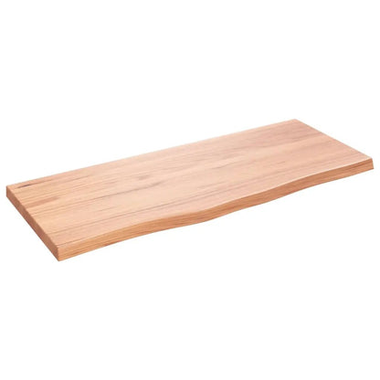 Tischplatte Hellbraun aus Massivholz Eiche, 100x40x(2-4) cm, Behandelt