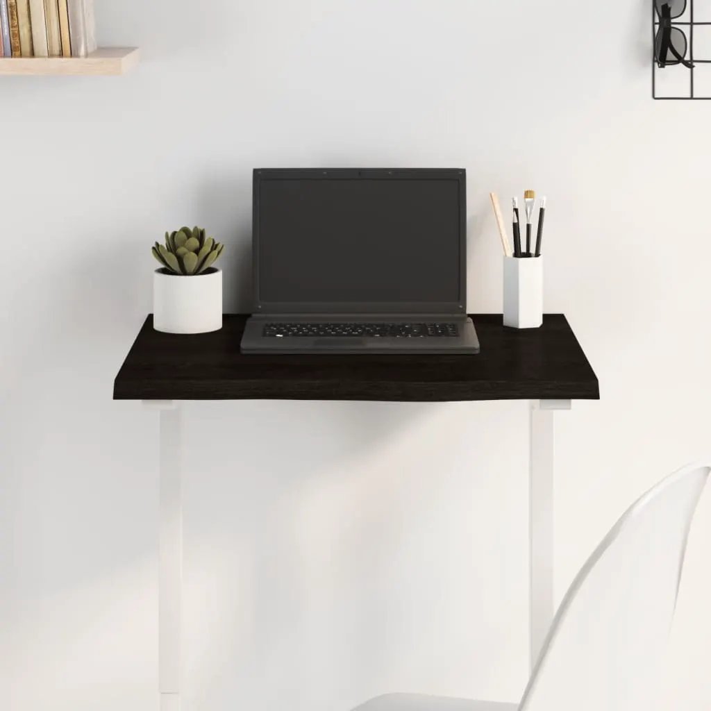 Tischplatte Dunkelbraun 60x40x2 cm, Massivholz Eiche, behandelt – vidaXL