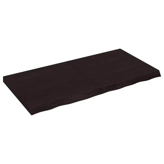 Tischplatte Dunkelbraun 120x60 cm Massivholz Eiche von vidaXL