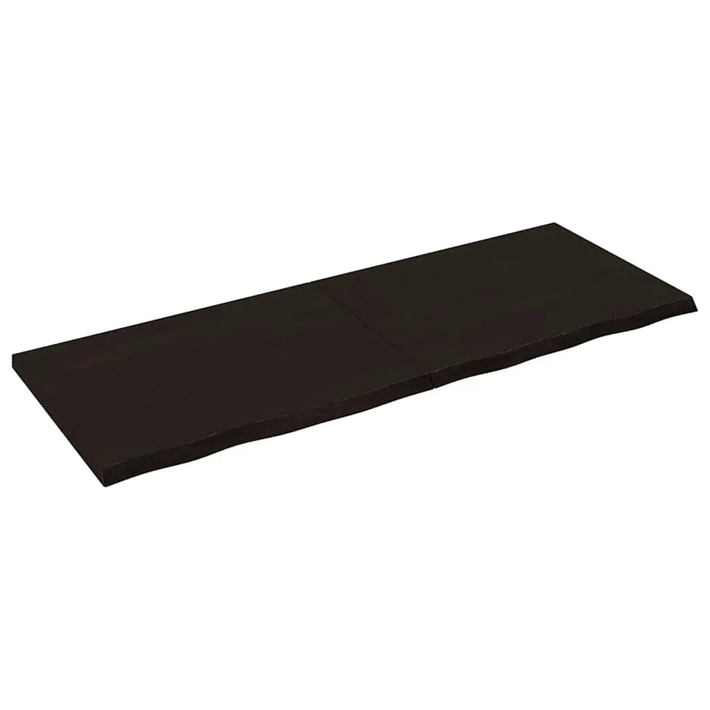 Tischplatte Dunkelbraun aus Massivholz Eiche, 160x60 cm, 2-4 cm dick