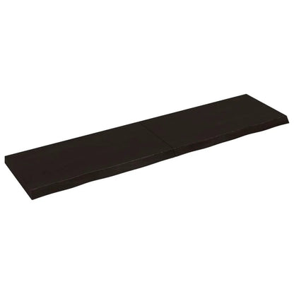 Tischplatte Dunkelbraun Massivholz Eiche 200x50 cm