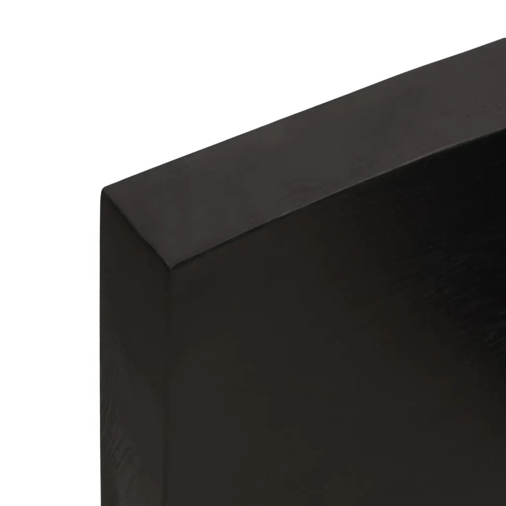 Tischplatte Dunkelbraun aus Massivholz Eiche von vidaXL, 200x50 cm, Stärke 2–6 cm