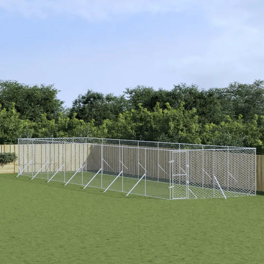 Hundezwinger & -ausläufe: Silbern aus verzinktem Stahl 4x16x2 m
