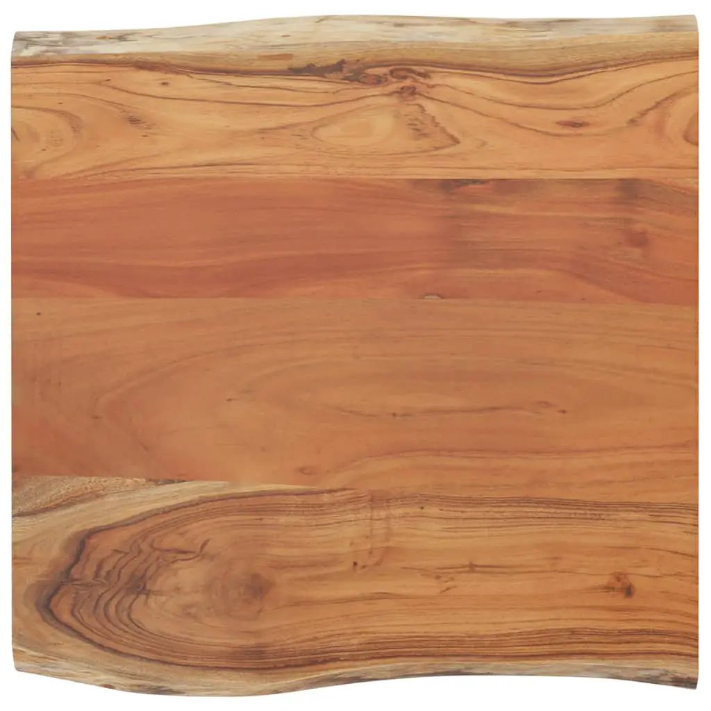 Tischplatte aus Akazie Massivholz, rechteckig, Baumkante, 40×40 cm, 2,5 cm Dicke