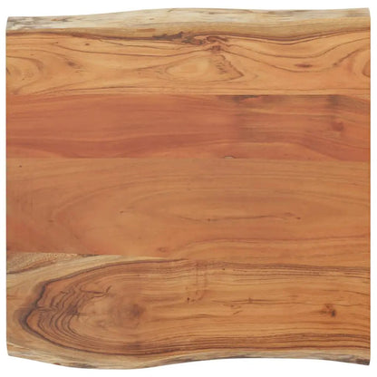 Tischplatte aus Akazie Massivholz, rechteckig, Baumkante, 40×40 cm, 2,5 cm Dicke