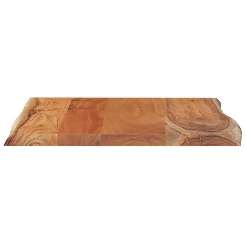 Tischplatte aus Massivholz Akazie mit Baumkante, rechteckig 40x40x2,5 cm