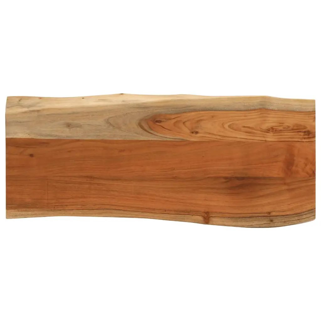 Tischplatte aus Akazie Massivholz, rechteckig 100x40x3,8 cm mit Baumkante