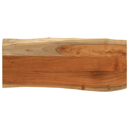 Tischplatte aus Akazie Massivholz, rechteckig 100x40x3,8 cm mit Baumkante