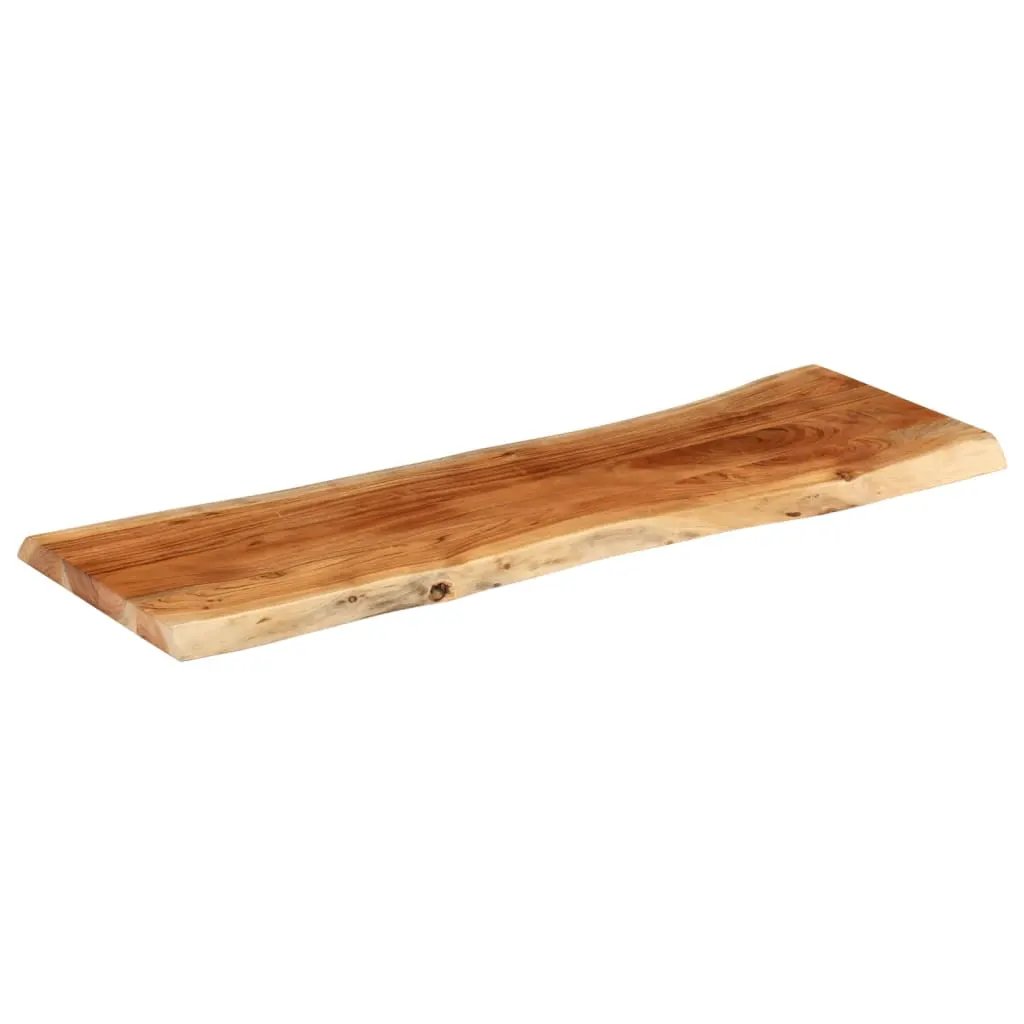 Tischplatte aus Massivholz Akazie mit Baumkante, 110×40×3,8 cm