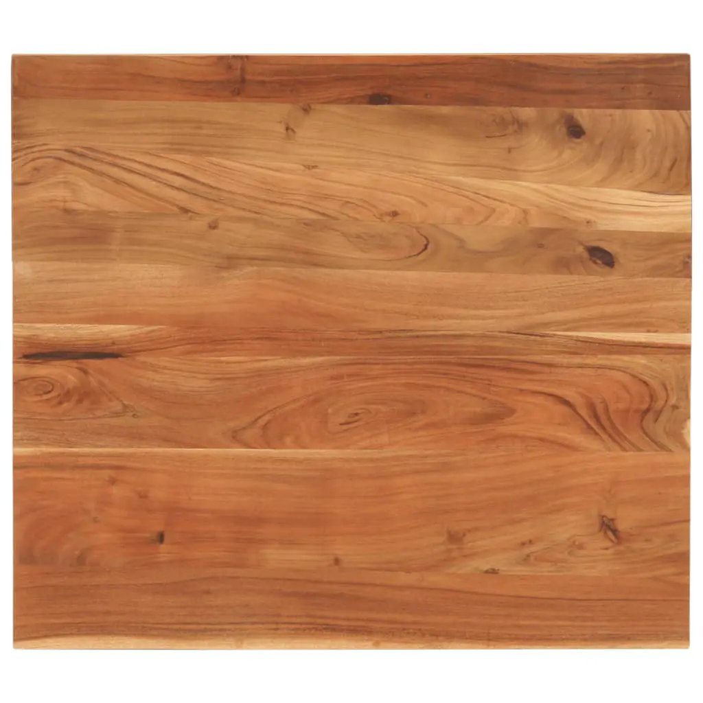 Tischplatte aus Massivholz Akazie, rechteckig 90x80 cm, 2,5 cm Dicke, Holzmaserung sichtbar