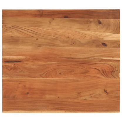 Tischplatte aus Massivholz Akazie, rechteckig 90x80 cm, 2,5 cm Dicke, Holzmaserung sichtbar