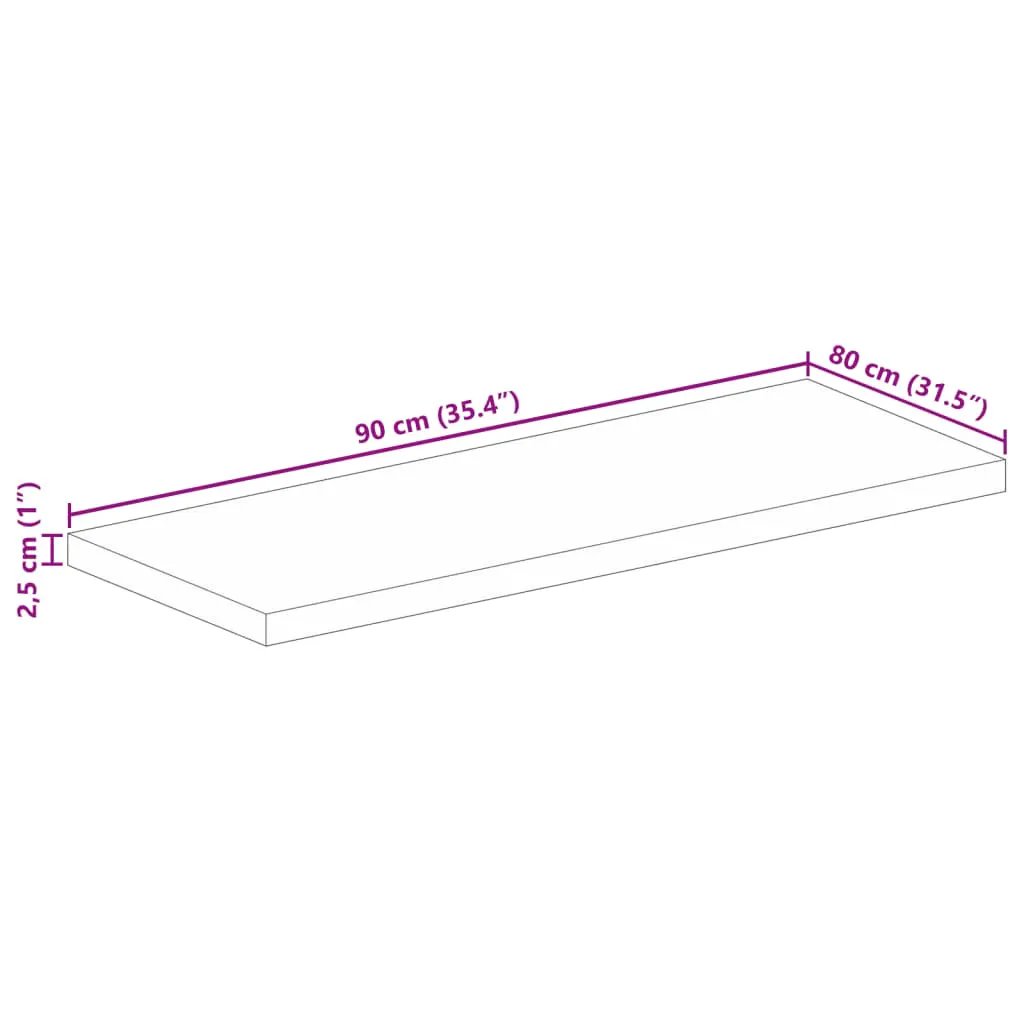 Tischplatte aus Massivholz Akazie, rechteckig, 90 x 80 x 2,5 cm, vidaXL