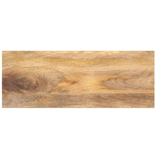Tischplatte 90x40x2,5 cm Rechteckig aus Mango Massivholz, warme Holztöne