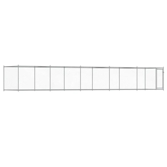Hundezwinger mit Tür Grau aus verzinktem Stahl, vidaXL, 10x2x1,5 m, robuste Bauweise für Außenbereich geeignet