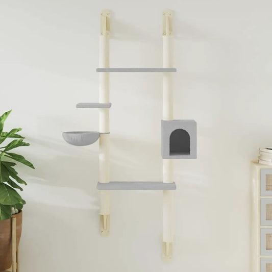 Kratzbaum Wandmontage vidaXL hellgrau 180 cm – mit Kratzsäule