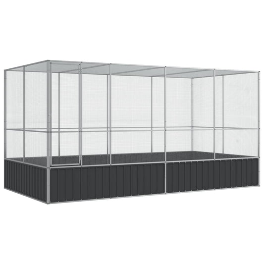 Voliere Mit Erweiterung Silber Stahl
