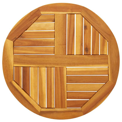 Tischplatte Rund Ø60x2 cm aus Massivholz Akazie, Holzlatten-Design