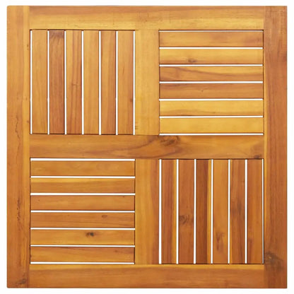 Tischplatte Akazie, quadratisch 70x70 cm, Massivholz mit Lamellen-Panel-Design