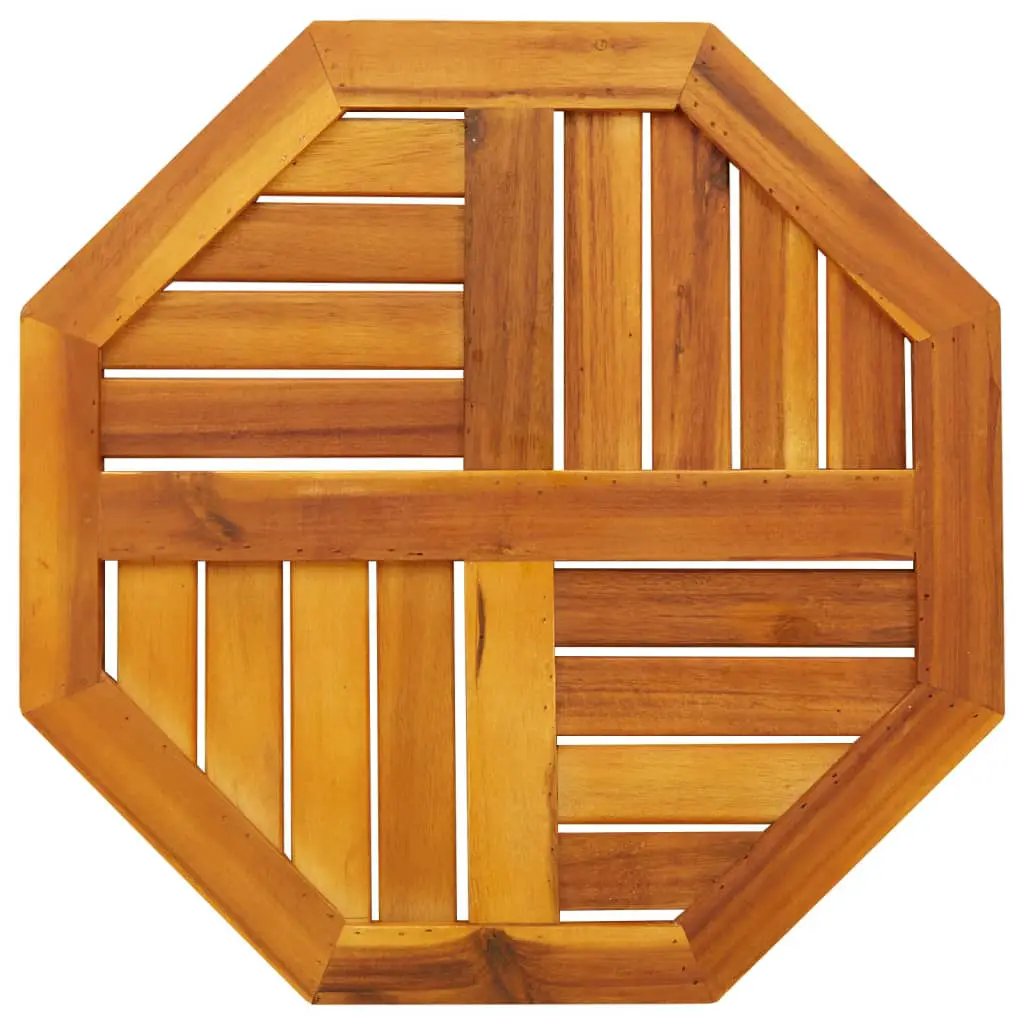 Tischplatte Achteckig aus Massivholz Akazie, 50x50x2 cm, honigbraun