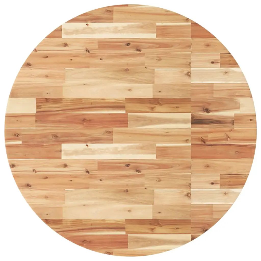 Tischplatte Rund Ø90x4 cm Massivholz Akazie, naturfarbener Holzton