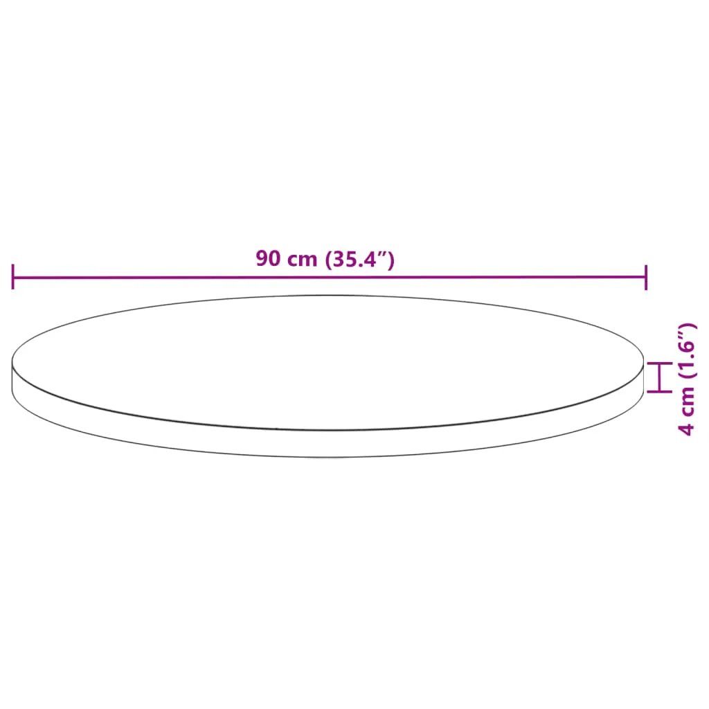 Runde Tischplatte Ø90 cm, 4 cm stark, Massivholz Akazie – vidaXL