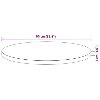 Runde Tischplatte Ø90 cm, 4 cm stark, Massivholz Akazie – vidaXL
