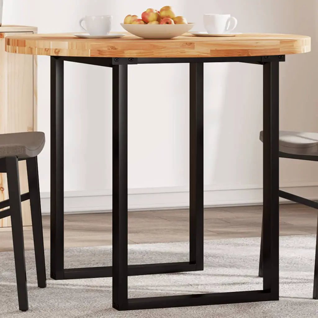 Tischplatte Rund Ø90x4 cm Massivholz Akazie, naturfarbene Oberfläche